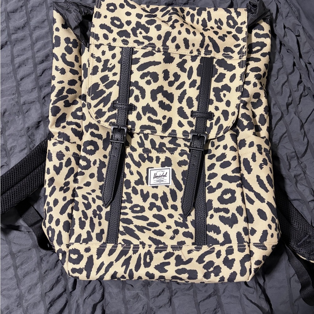 Herschel Supply Company Black and Tan Animal Print Backpack